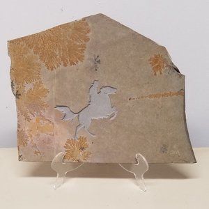 Rock Slab Carved Image Cowboy Decor Rock Formation Art